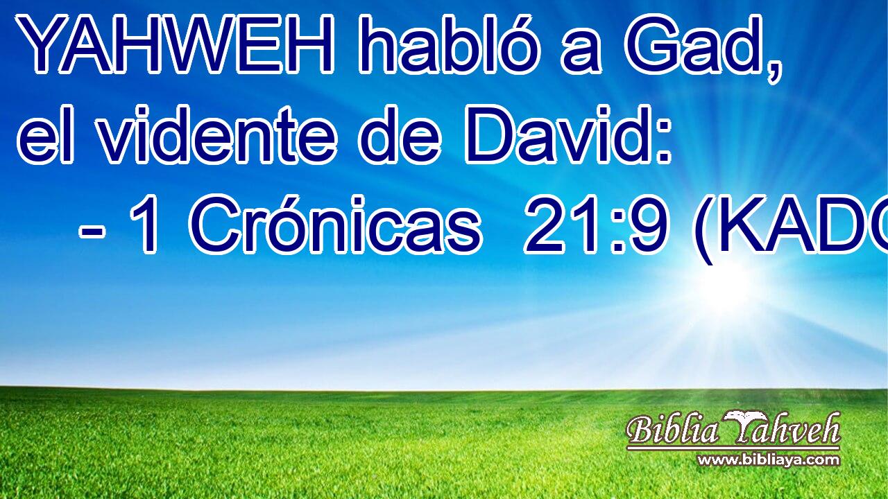  YAHWEH habló a Gad, el vidente de David: 