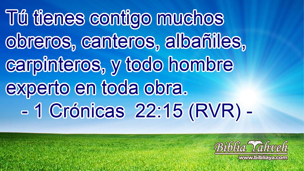 Tú tienes contigo muchos obreros, canteros, albañiles, carpinteros, y todo hombre experto en toda obra.