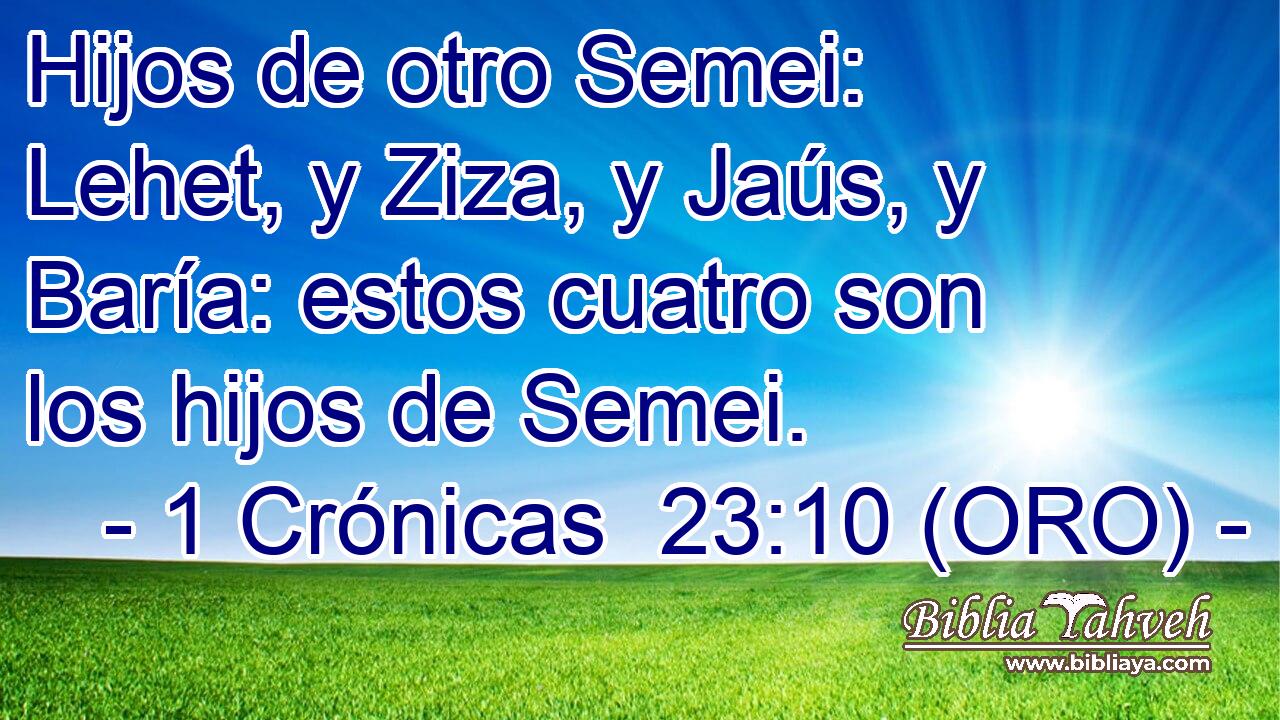  Hijos de otro Semei: Lehet, y Ziza, y Jaús, y Baría: estos cuatro son los hijos de Semei. 