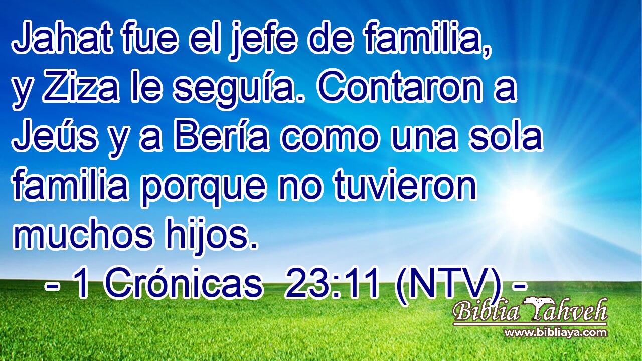 Jahat fue el jefe de familia, y Ziza le seguía. Contaron a Jeús y a Bería como una sola familia porque no tuvieron muchos hijos.
