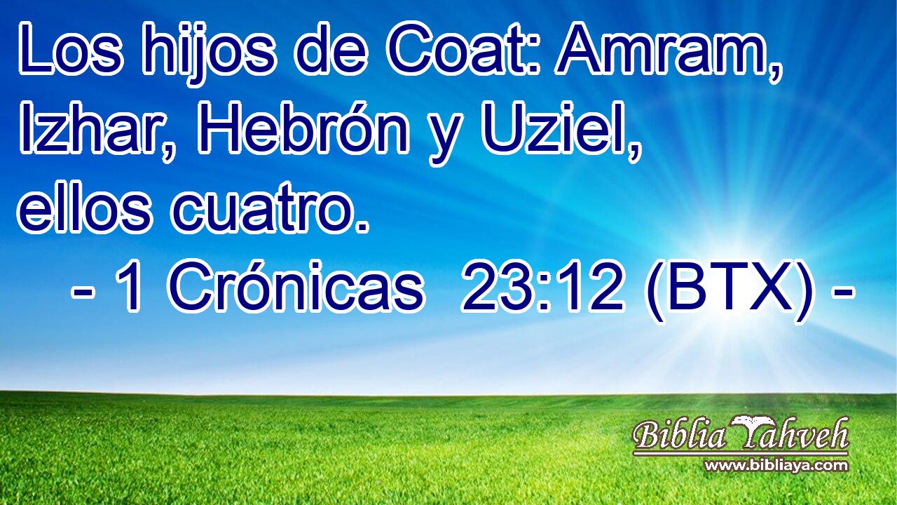 Los hijos de Coat: Amram, Izhar, Hebrón y Uziel, ellos cuatro.