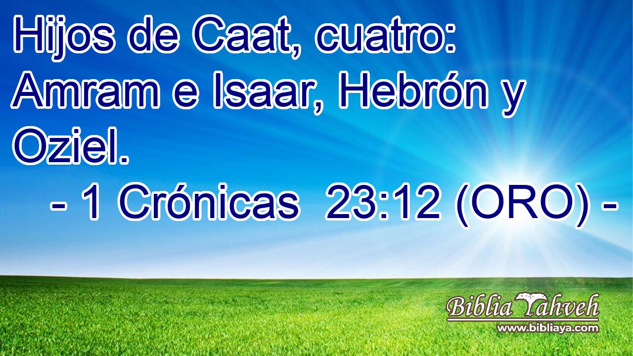 Hijos de Caat, cuatro: Amram e Isaar, Hebrón y Oziel. 