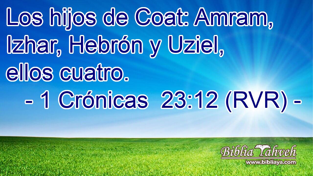 Los hijos de Coat: Amram, Izhar, Hebrón y Uziel, ellos cuatro.