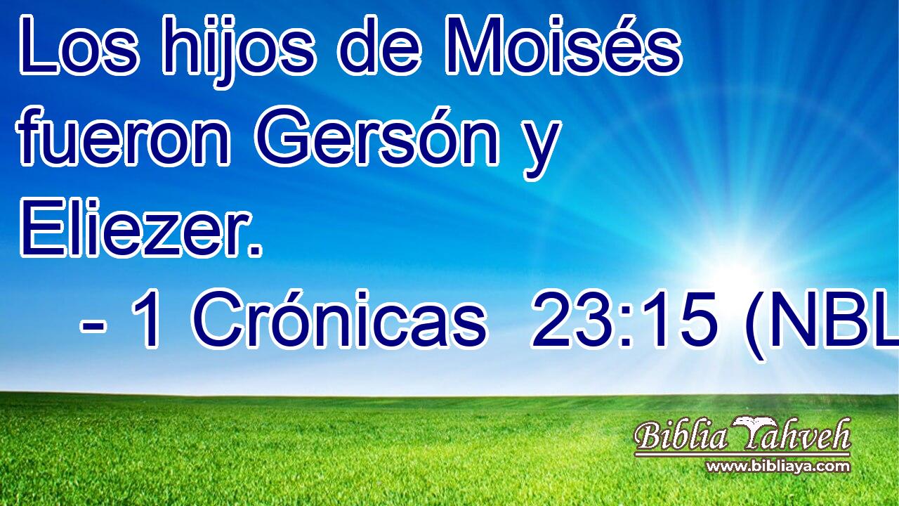  Los hijos de Moisés fueron Gersón y Eliezer. 