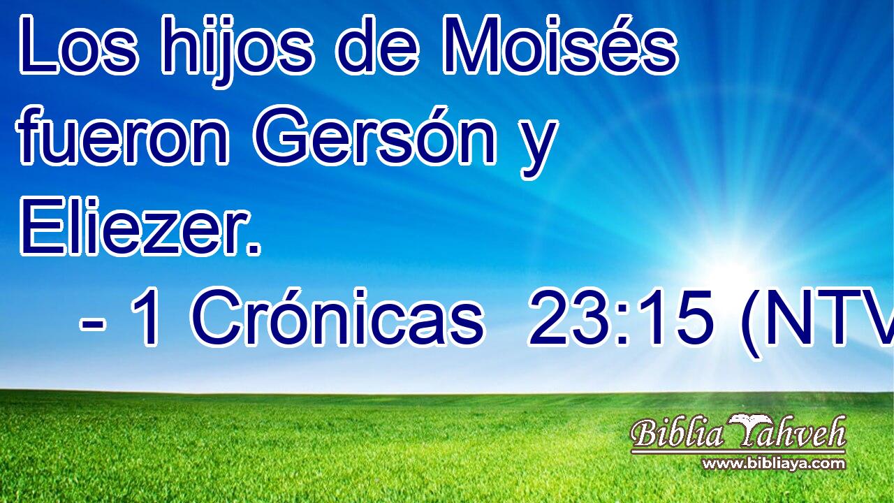 Los hijos de Moisés fueron Gersón y Eliezer.