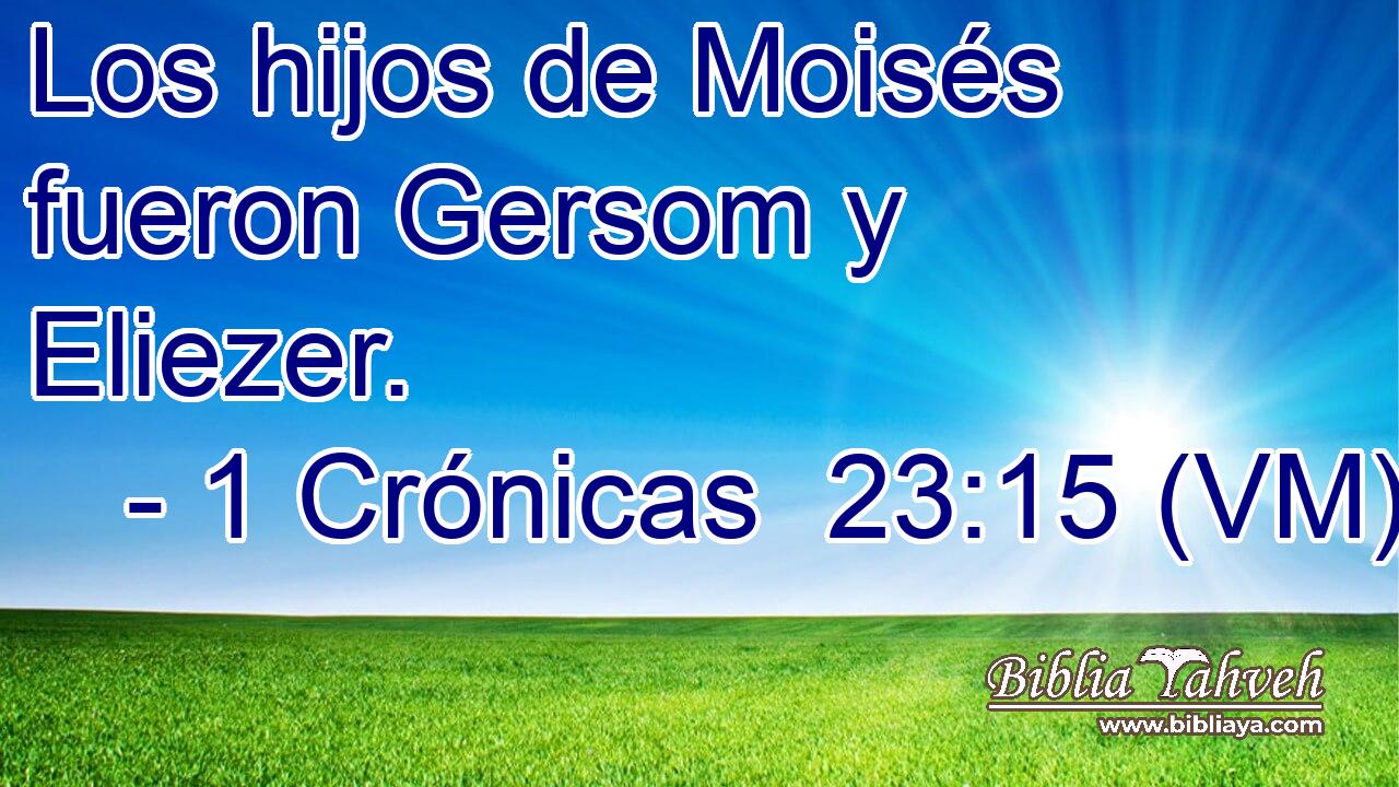  Los hijos de Moisés fueron Gersom y Eliezer. 