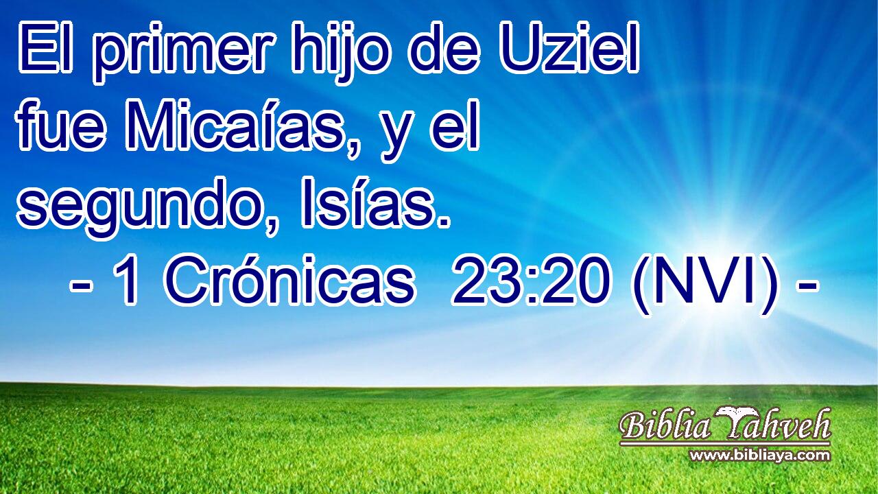  El primer hijo de Uziel fue Micaías, y el segundo, Isías. 