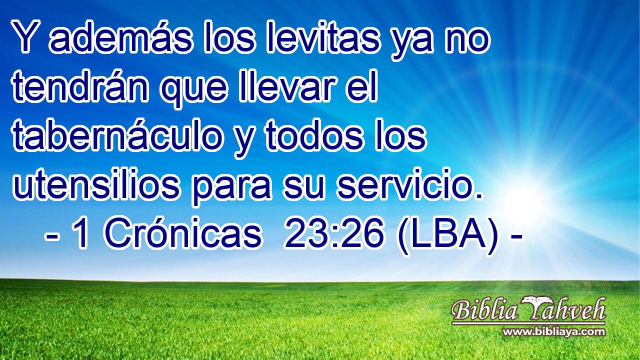Y además los levitas ya no tendrán que llevar el tabernáculo y todos los utensilios para su servicio.