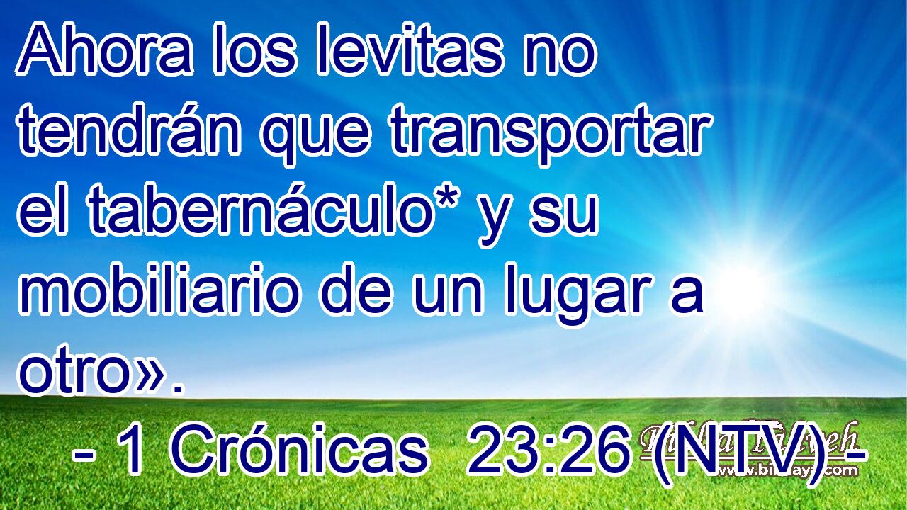 Ahora los levitas no tendrán que transportar el tabernáculo* y su mobiliario de un lugar a otro».