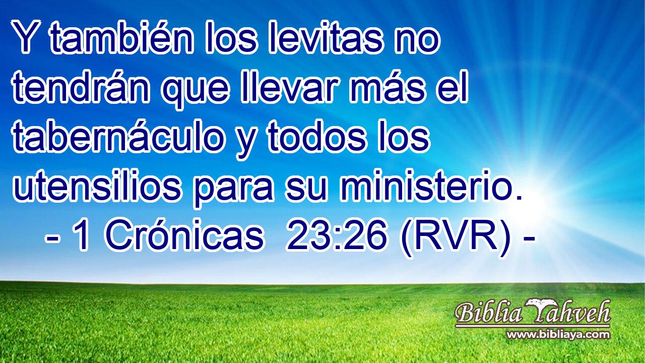 Y también los levitas no tendrán que llevar más el tabernáculo y todos los utensilios para su ministerio.