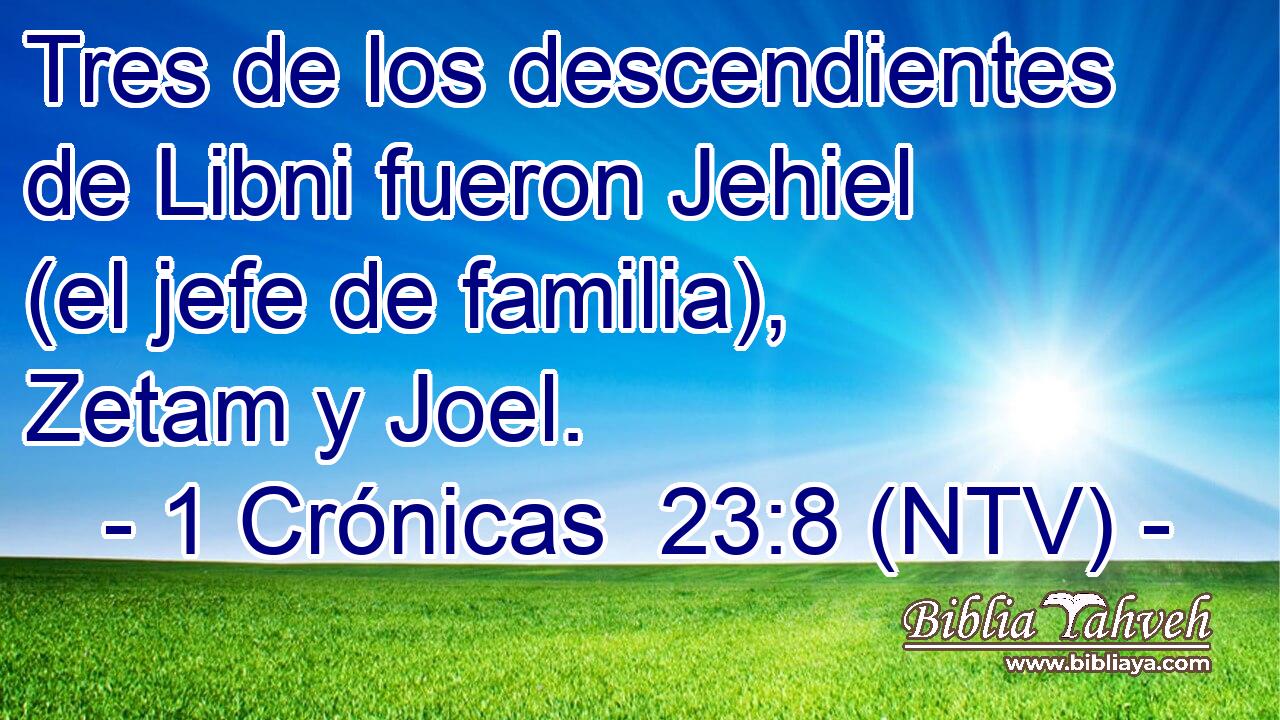 Tres de los descendientes de Libni fueron Jehiel (el jefe de familia), Zetam y Joel.