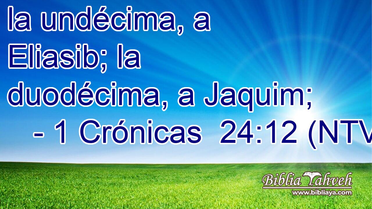 la undécima, a Eliasib; la duodécima, a Jaquim;