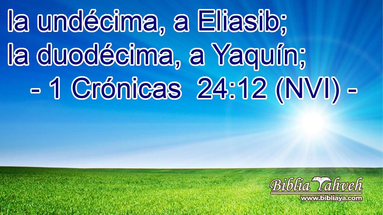  la undécima, a Eliasib; la duodécima, a Yaquín; 