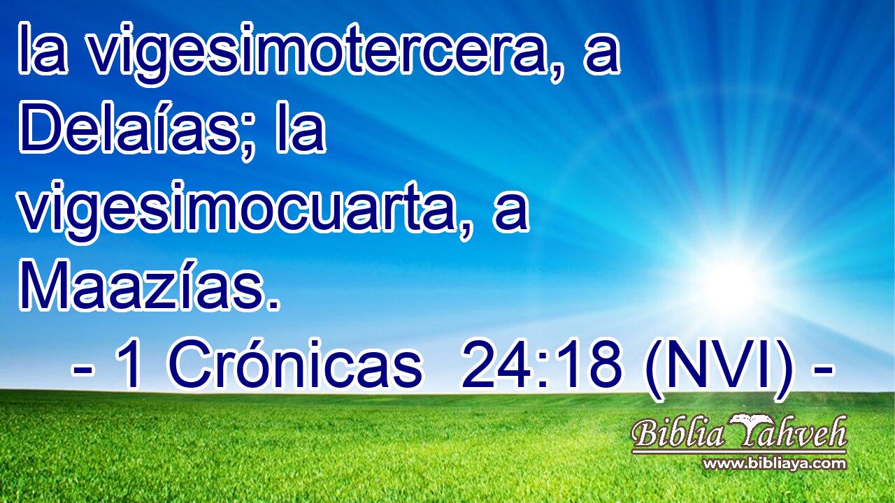  la vigesimotercera, a Delaías; la vigesimocuarta, a Maazías. 