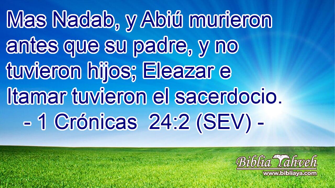Mas Nadab, y Abiú murieron antes que su padre, y no tuvieron hijos; Eleazar e Itamar tuvieron el sacerdocio.