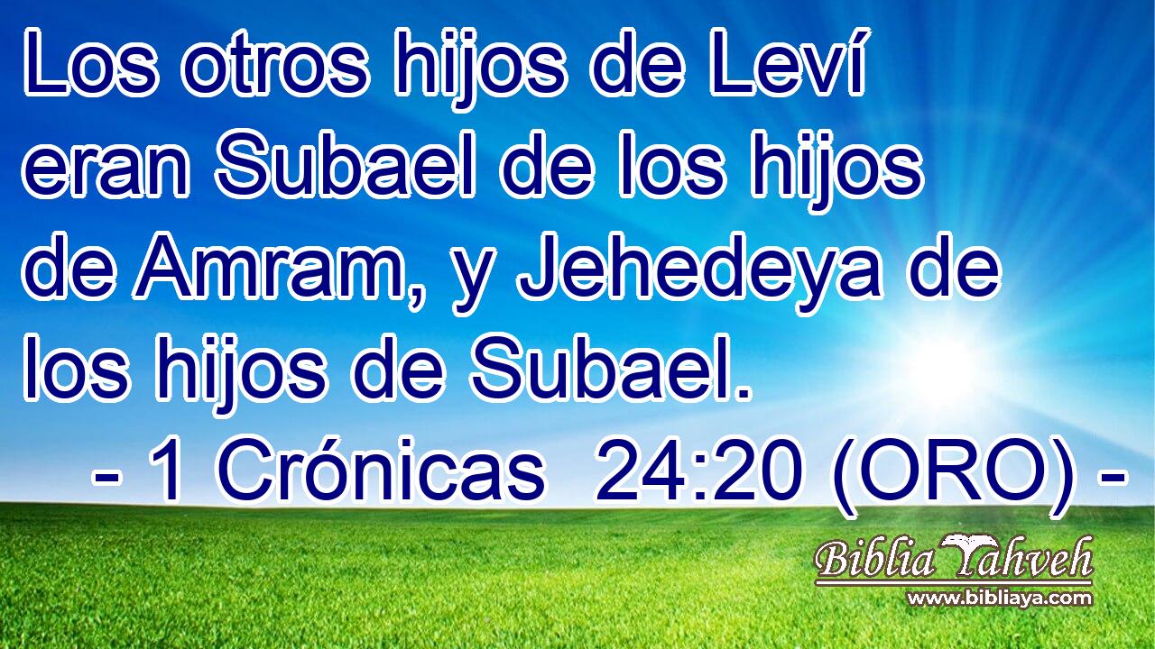  Los otros hijos de Leví eran Subael de los hijos de Amram, y Jehedeya de los hijos de Subael. 