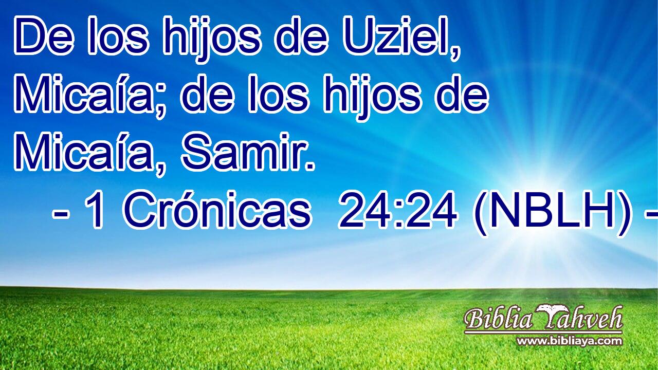  De los hijos de Uziel, Micaía; de los hijos de Micaía, Samir. 