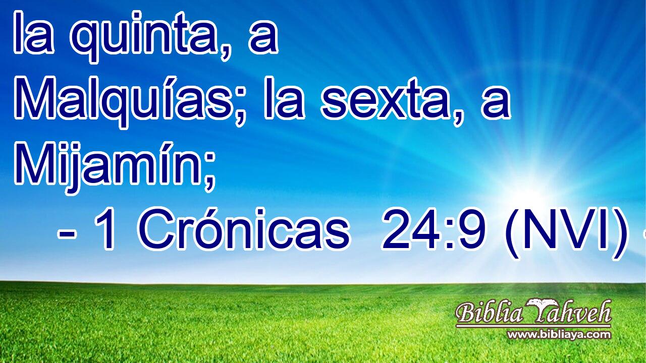  la quinta, a Malquías; la sexta, a Mijamín; 