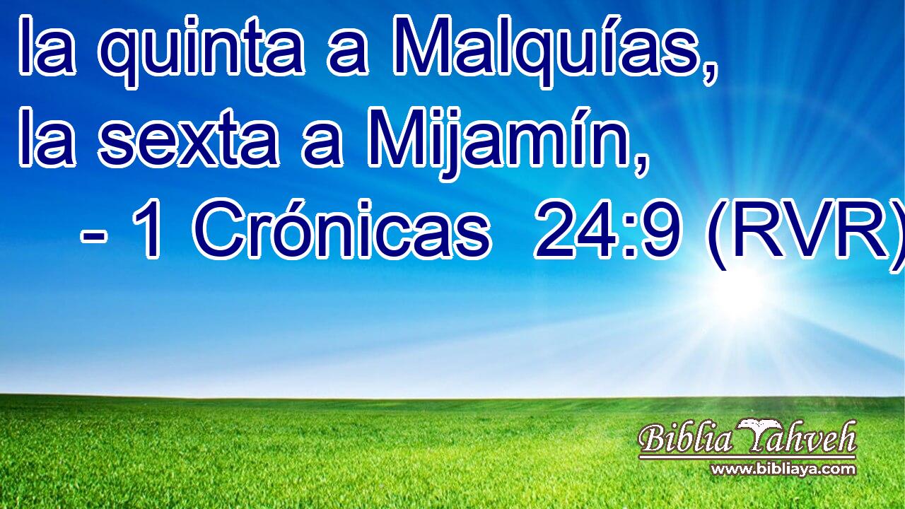 la quinta a Malquías, la sexta a Mijamín,