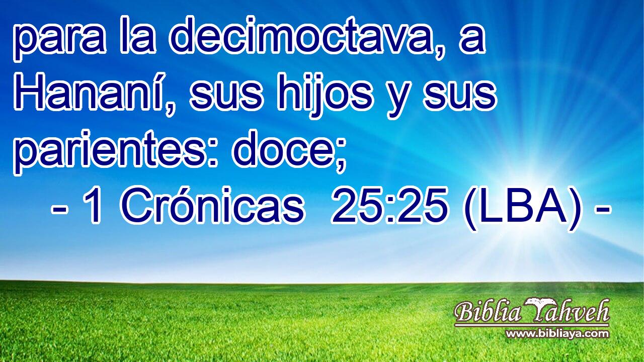 para la decimoctava, a Hananí, sus hijos y sus parientes: doce;