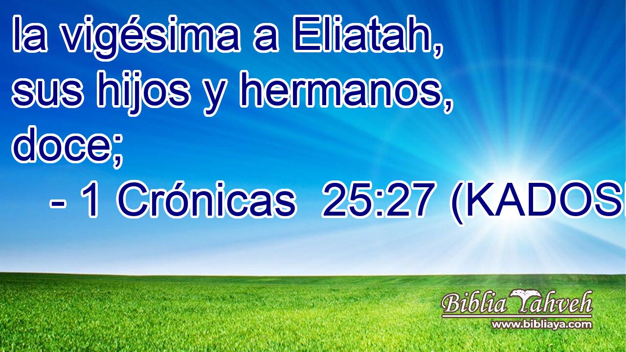  la vigésima a Eliatah, sus hijos y hermanos, doce; 