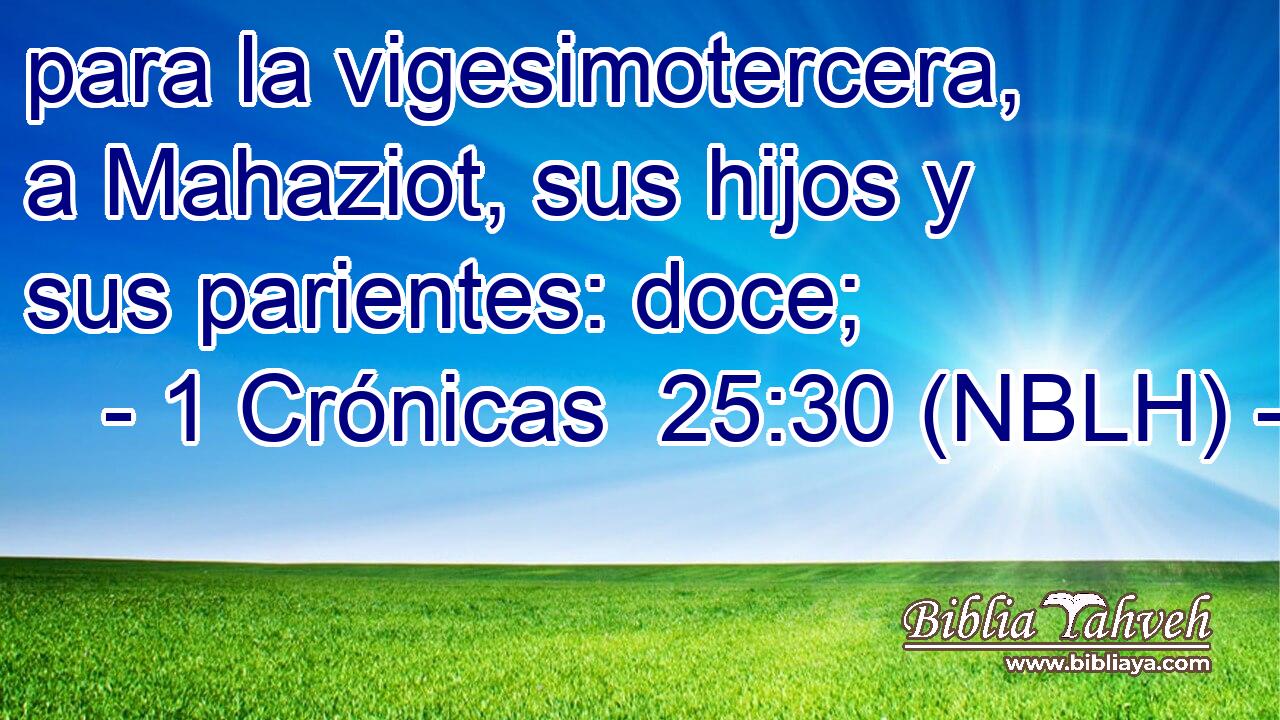  para la vigesimotercera, a Mahaziot, sus hijos y sus parientes: doce; 