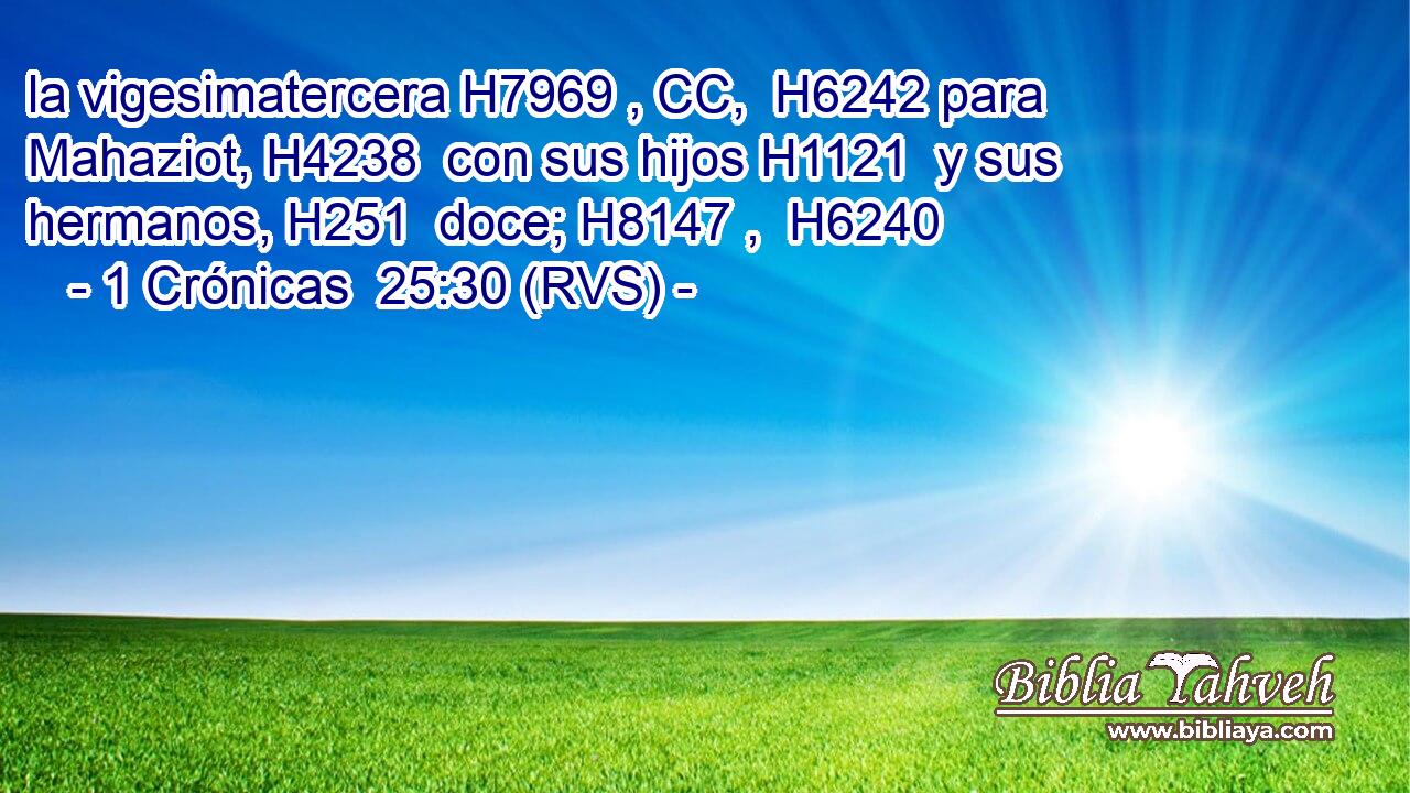 la vigesimatercera H7969 , CC,  H6242 para Mahaziot, H4238  con sus hijos H1121  y sus hermanos, H251  doce; H8147 ,  H6240 