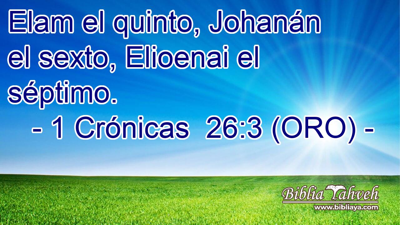  Elam el quinto, Johanán el sexto, Elioenai el séptimo. 