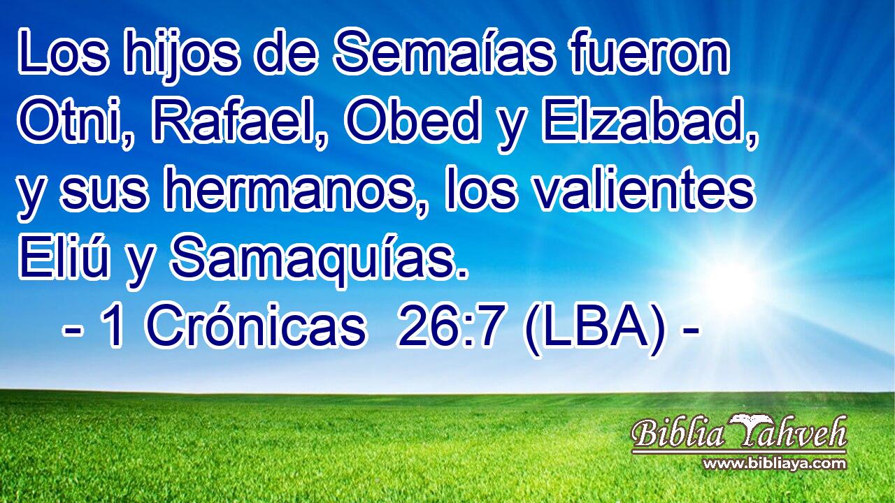 Los hijos de Semaías fueron Otni, Rafael, Obed y Elzabad, y sus hermanos, los valientes Eliú y Samaquías.