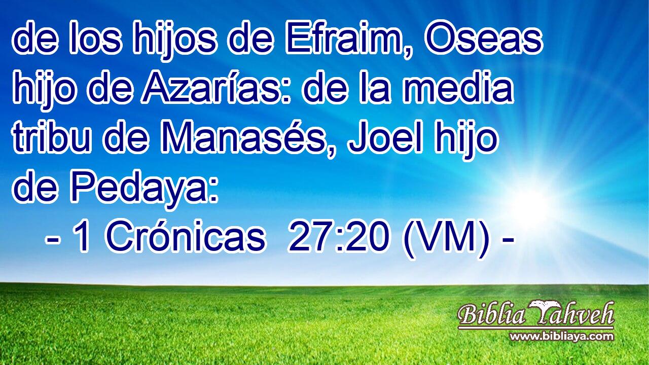  de los hijos de Efraim, Oseas hijo de Azarías: de la media tribu de Manasés, Joel hijo de Pedaya: 