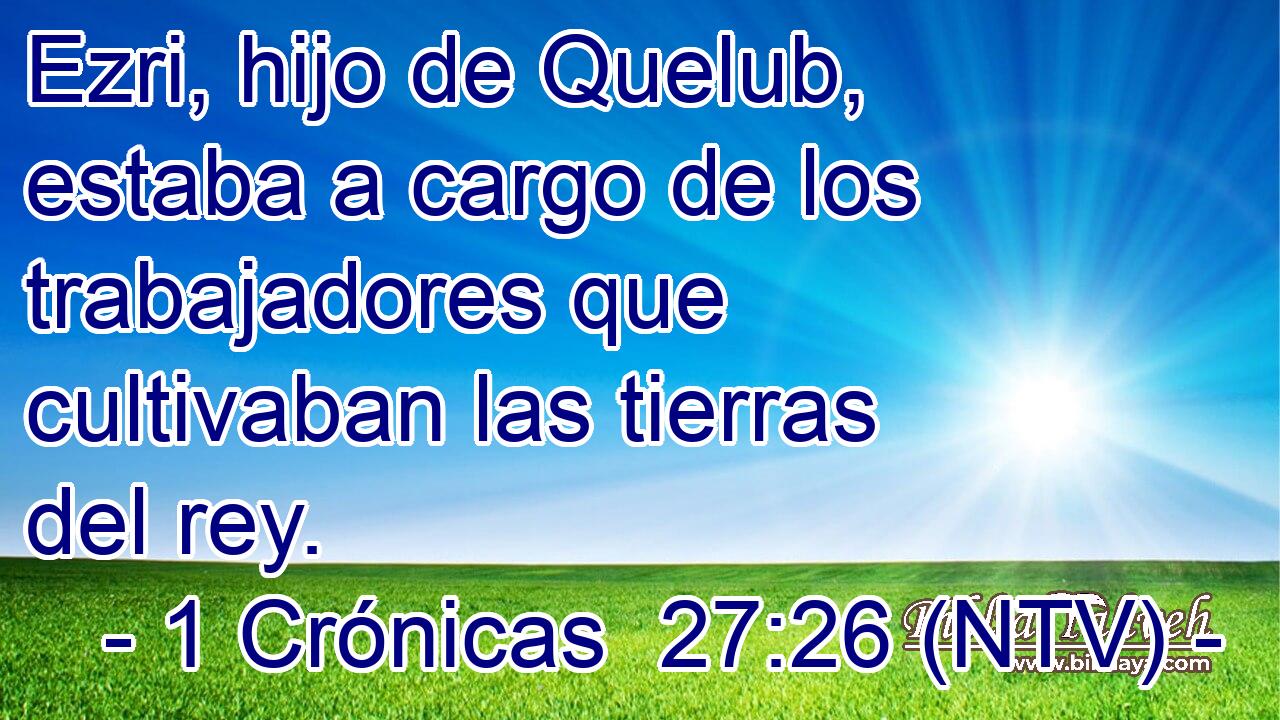 Ezri, hijo de Quelub, estaba a cargo de los trabajadores que cultivaban las tierras del rey.