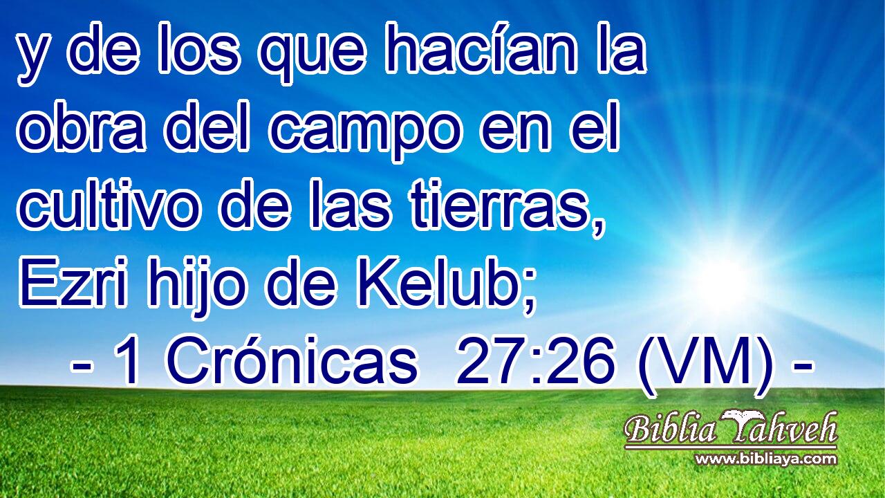  y de los que hacían la obra del campo en el cultivo de las tierras, Ezri hijo de Kelub; 