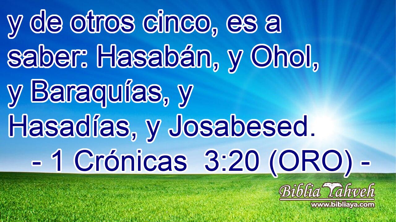  y de otros cinco, es a saber: Hasabán, y Ohol, y Baraquías, y Hasadías, y Josabesed. 