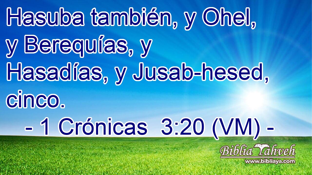  Hasuba también, y Ohel, y Berequías, y Hasadías, y Jusab-hesed, cinco. 