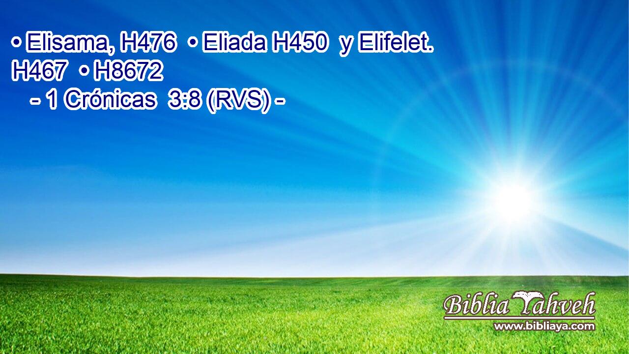 • Elisama, H476  • Eliada H450  y Elifelet. H467  • H8672  