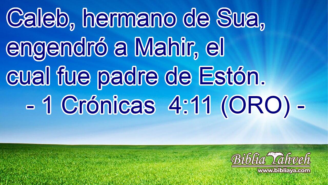  Caleb, hermano de Sua, engendró a Mahir, el cual fue padre de Estón. 