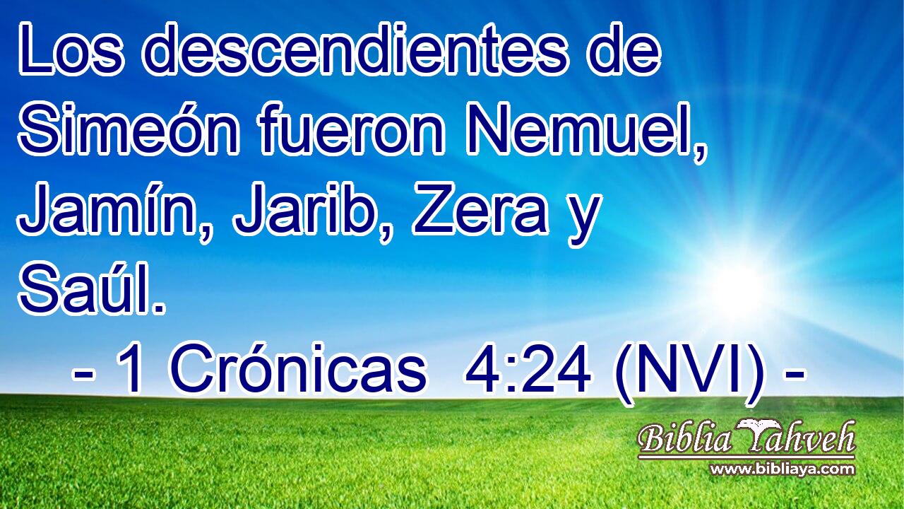  Los descendientes de Simeón fueron Nemuel, Jamín, Jarib, Zera y Saúl. 