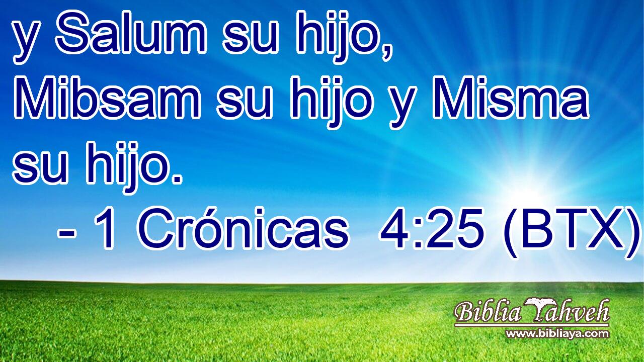 y Salum su hijo, Mibsam su hijo y Misma su hijo.