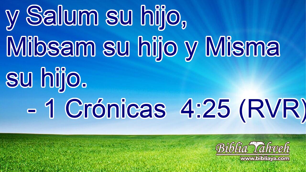 y Salum su hijo, Mibsam su hijo y Misma su hijo.