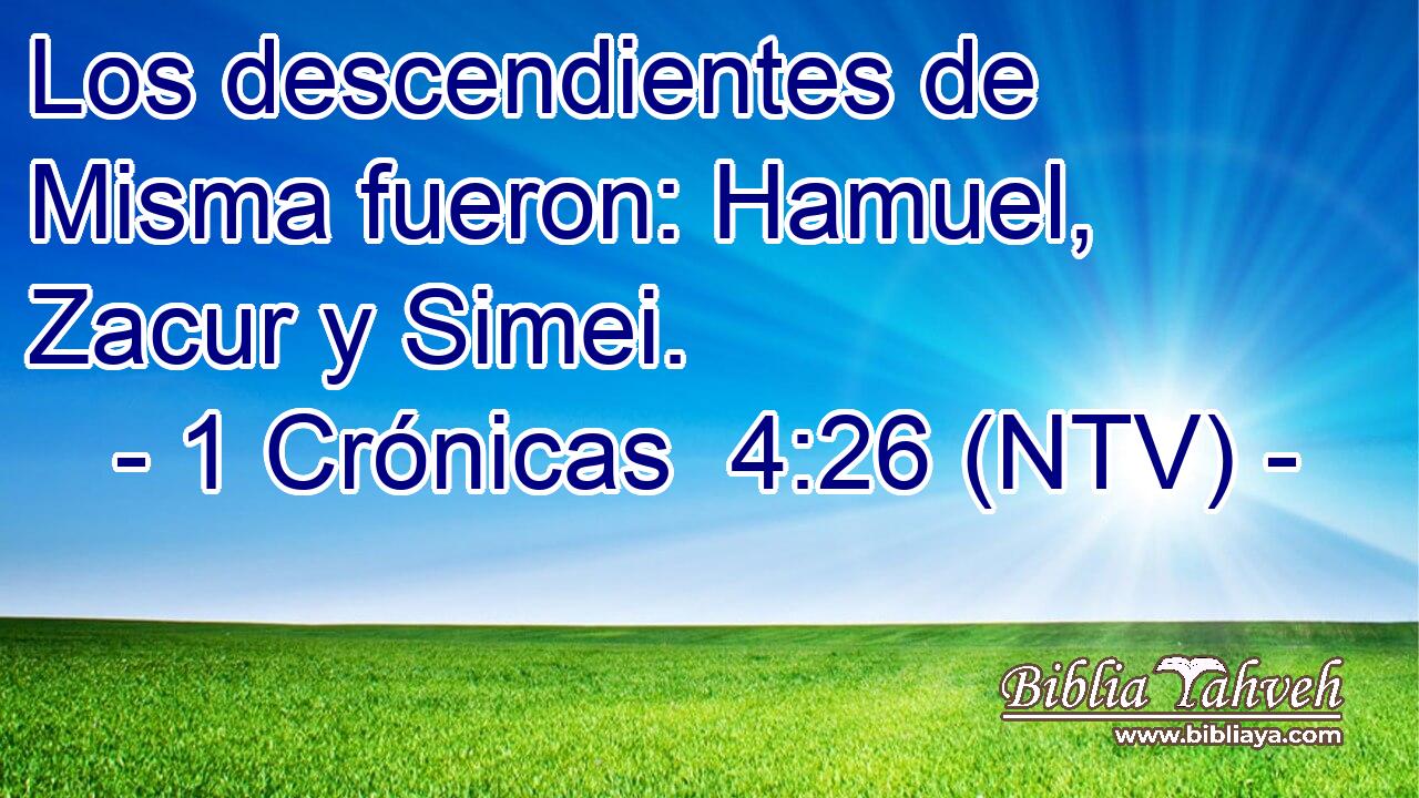Los descendientes de Misma fueron: Hamuel, Zacur y Simei.