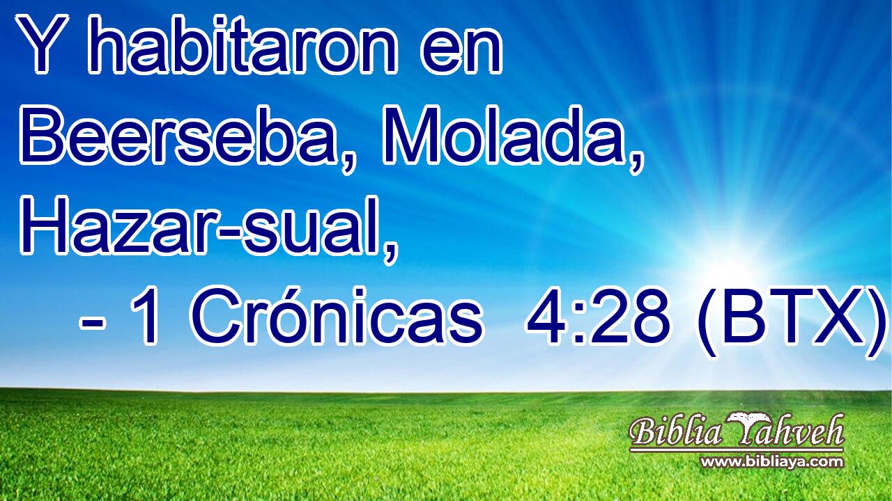 Y habitaron en Beerseba, Molada, Hazar-sual,