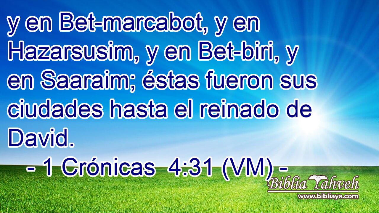  y en Bet-marcabot, y en Hazarsusim, y en Bet-biri, y en Saaraim; éstas fueron sus ciudades hasta el reinado de David. 