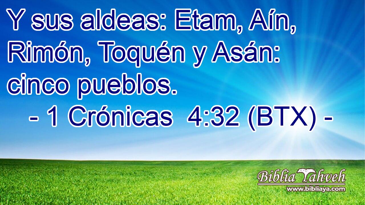 Y sus aldeas: Etam, Aín, Rimón, Toquén y Asán: cinco pueblos.