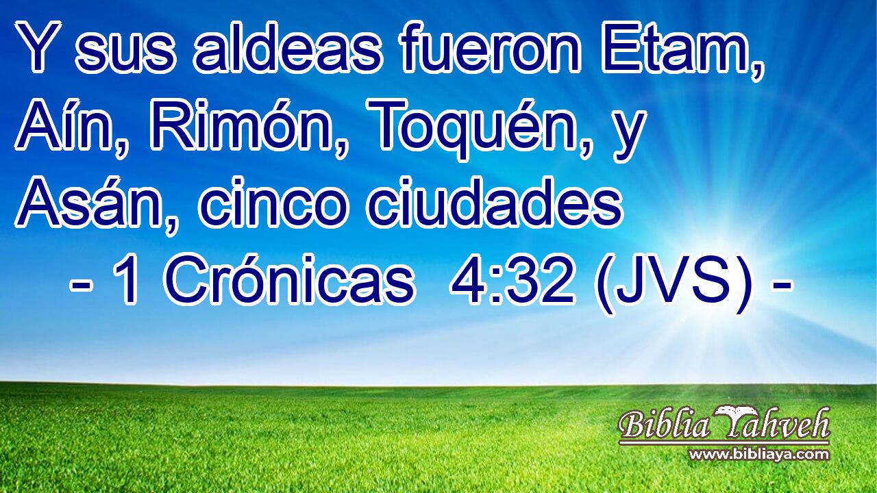 Y sus aldeas fueron Etam, Aín, Rimón, Toquén, y Asán, cinco ciudades