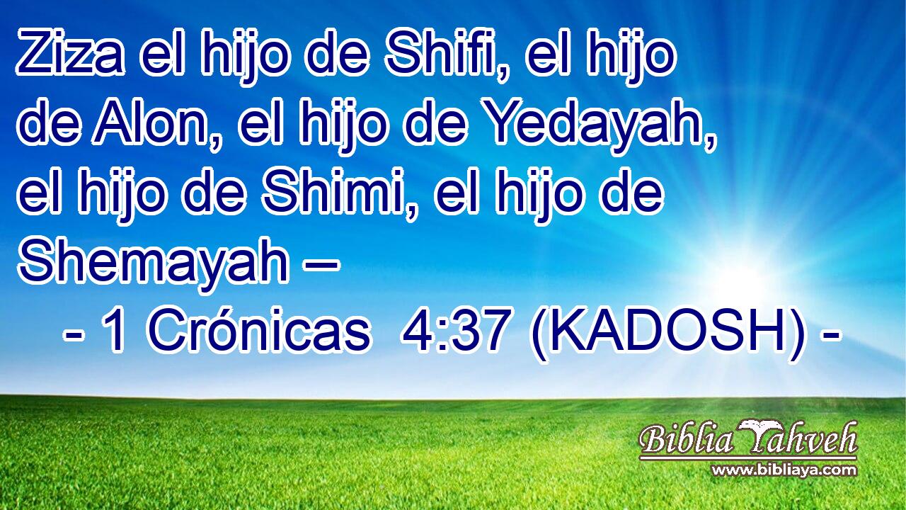  Ziza el hijo de Shifi, el hijo de Alon, el hijo de Yedayah, el hijo de Shimi, el hijo de Shemayah – 