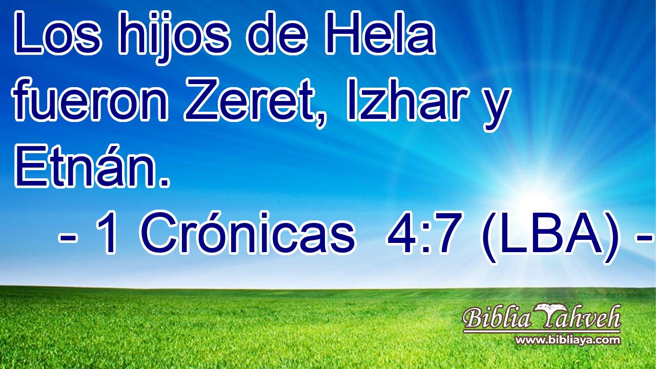 Los hijos de Hela fueron Zeret, Izhar y Etnán.