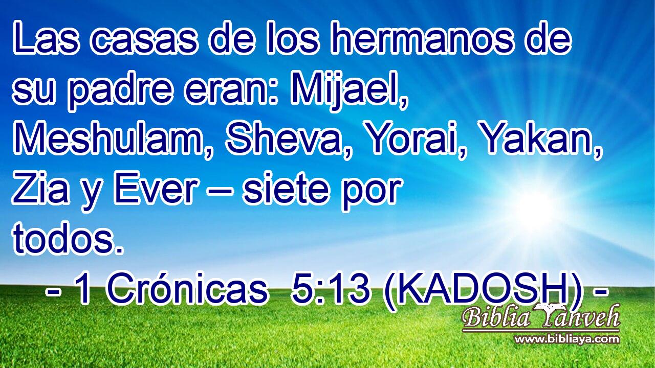  Las casas de los hermanos de su padre eran: Mijael, Meshulam, Sheva, Yorai, Yakan, Zia y Ever – siete por todos. 