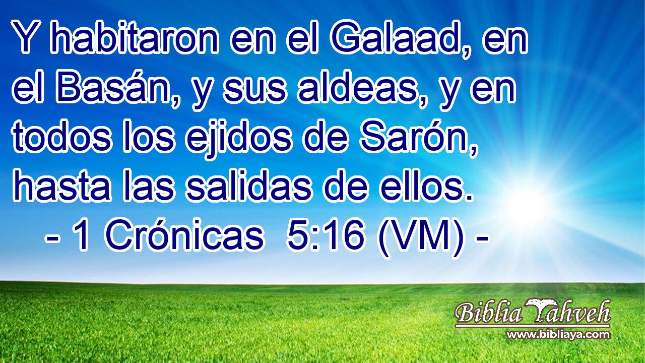  Y habitaron en el Galaad, en el Basán, y sus aldeas, y en todos los ejidos de Sarón, hasta las salidas de ellos. 