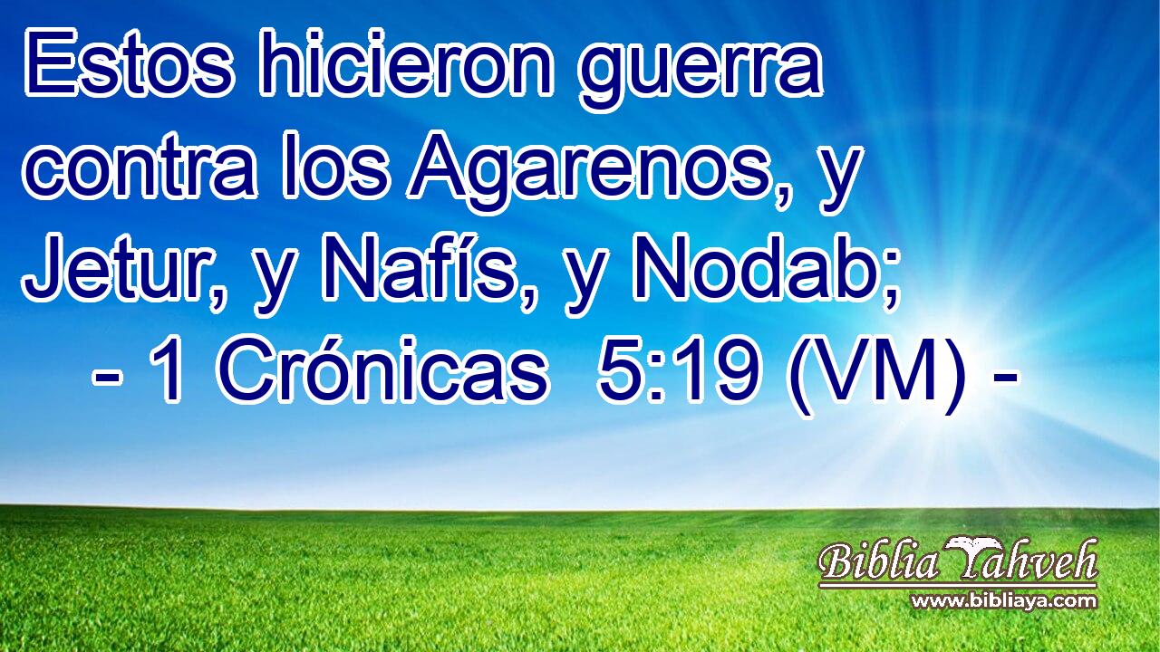  Estos hicieron guerra contra los Agarenos, y Jetur, y Nafís, y Nodab; 