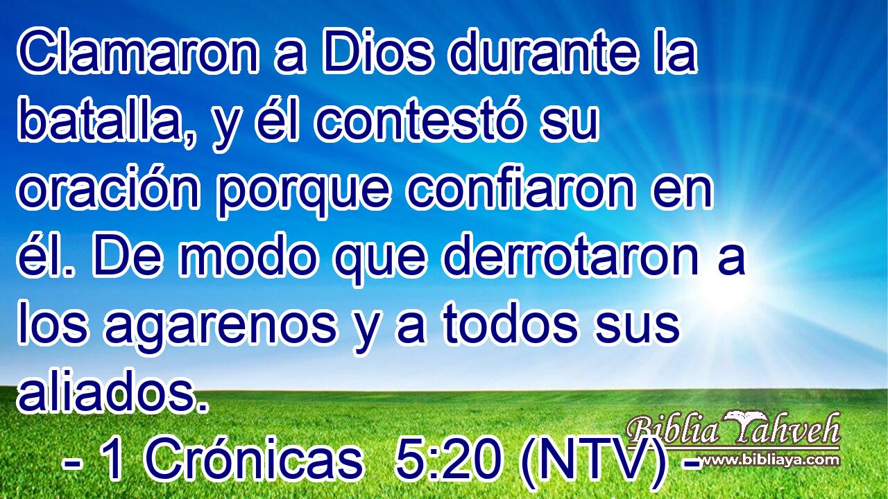 Clamaron a Dios durante la batalla, y él contestó su oración porque confiaron en él. De modo que derrotaron a los agarenos y a todos sus aliados.